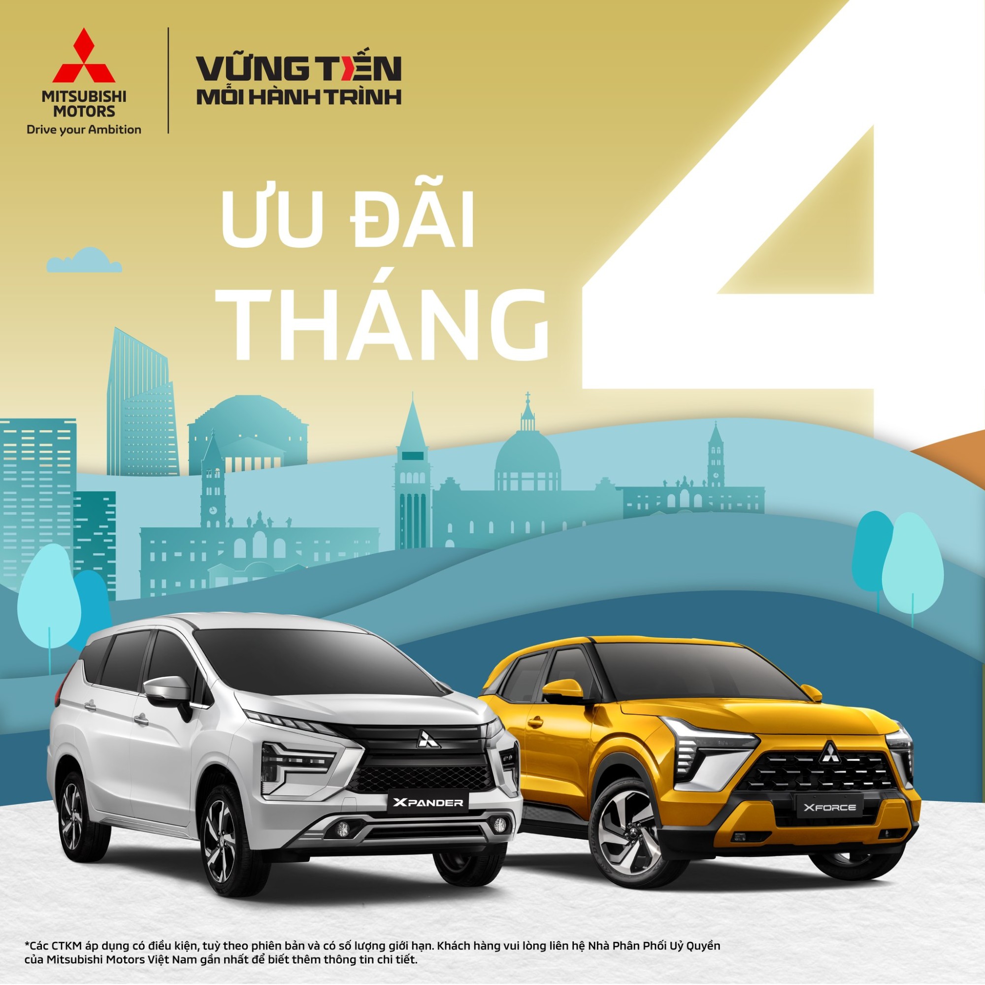 GIÁ XE VÀ CHƯƠNG TRÌNH ƯU ĐÃI THÁNG 04/2025 CÁC DÒNG XE Ô TÔ MITSUBISHI