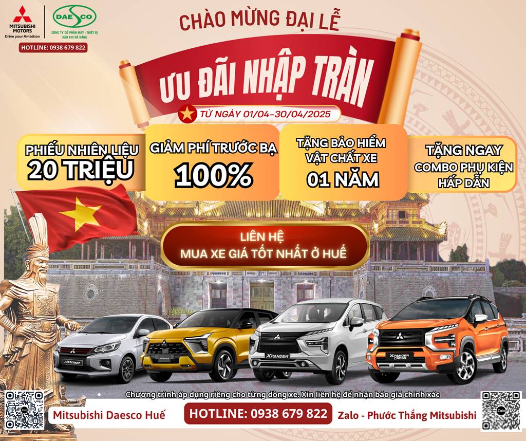 giá xe tháng 4 tại mitsubsihi huế