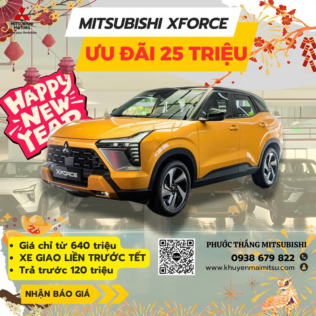 Giá lăn bánh Mitsubishi Xforce tháng 1: Ưu đãi lớn chào năm mới